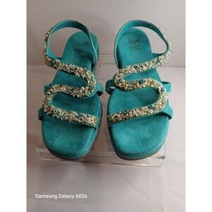 Impo Size 8 Embellished Sandals Memory Foam‎ Comfort Strappy Turquoise